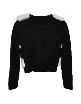 Short knit jacket with rabbit fur from Sophyline & Co. 